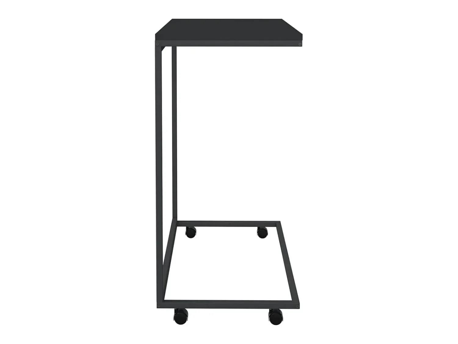 Mesa De Centro* Mesa de centro c/ rodas 55x35x70 cm derivados de madeira preta PT578036 Preto