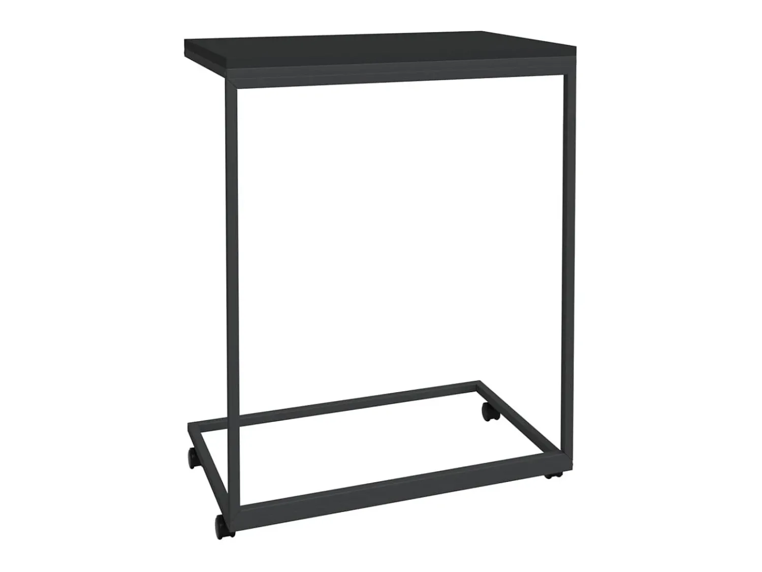 Mesa De Centro* Mesa de centro c/ rodas 55x35x70 cm derivados de madeira preta PT578036 Preto
