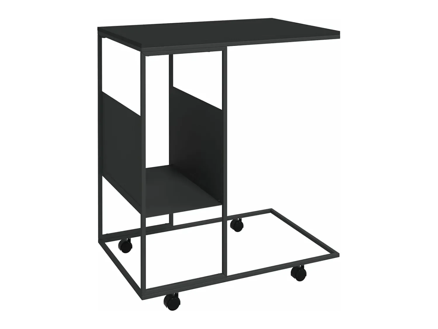 Mesa De Centro* Mesa de centro c/ rodas 55x36x63,5 cm derivados de madeira PT653537 Preto