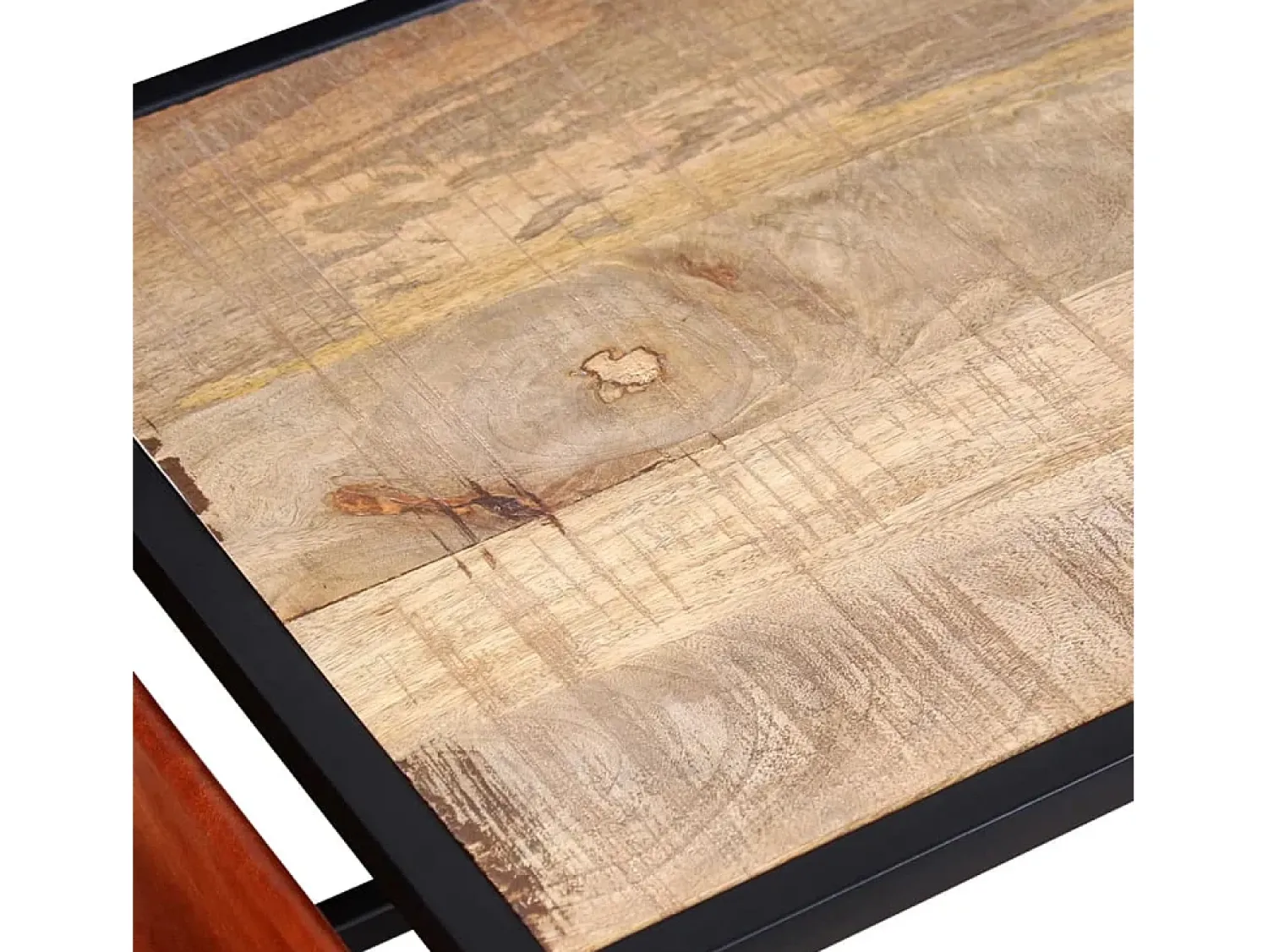 Mesa De Centro|vidaxl Mesa de centro c/ suporte de revistas pele genuína 110x50x45 cm Multicor