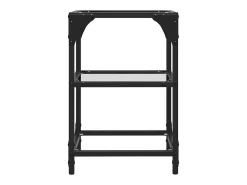 vidaxl Mesa de centro c/ tampo em vidro 30x30x45 cm aço^ Mesa De Centro