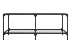 Mesa De Centro| Mesa de centro c/ topo em vidro 98,5x50x40 cm aço PT763302 Transparente