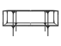 Mesa De Centro* Mesa de centro c/ topo em vidro 98,5x50x45 cm aço PT368219 Transparente