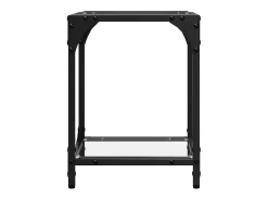 Mesa de centro c/ topo em vidro 30x30x40 cm aço PT779353^ Mesa De Centro