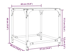 vidaxl Mesa de centro c/ topo em vidro 40x40x40 cm aço Transparente