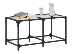 Mesa De Centro| Mesa de centro c/ topo em vidro 78,5x40x40 cm aço PT922321 Transparente