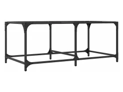 vidaxl Mesa de centro c/ topo em vidro 98,5x50x40 cm aço^ Mesa De Centro