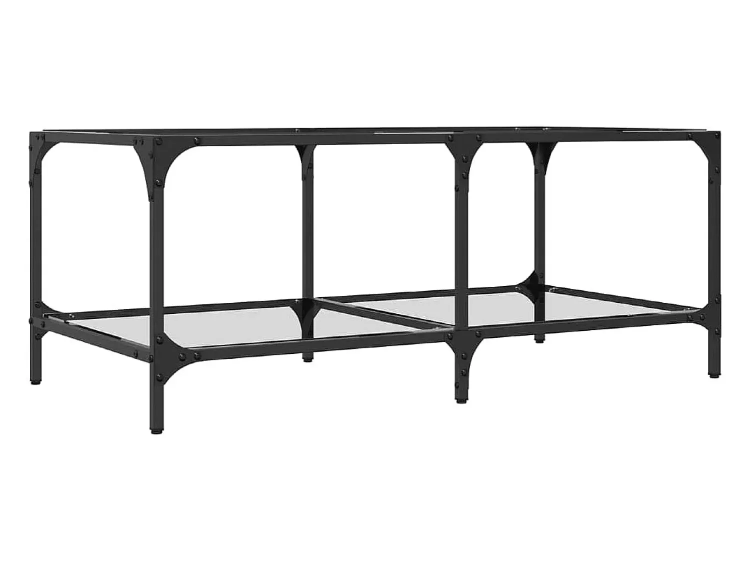 Mesa De Centro|vidaxl Mesa de centro c/ topo em vidro 98,5x50x40 cm aço Transparente