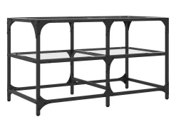 Mesa De Centro|vidaxl Mesa de centro c/ topo em vidro 78,5x40x45 cm aço Transparente