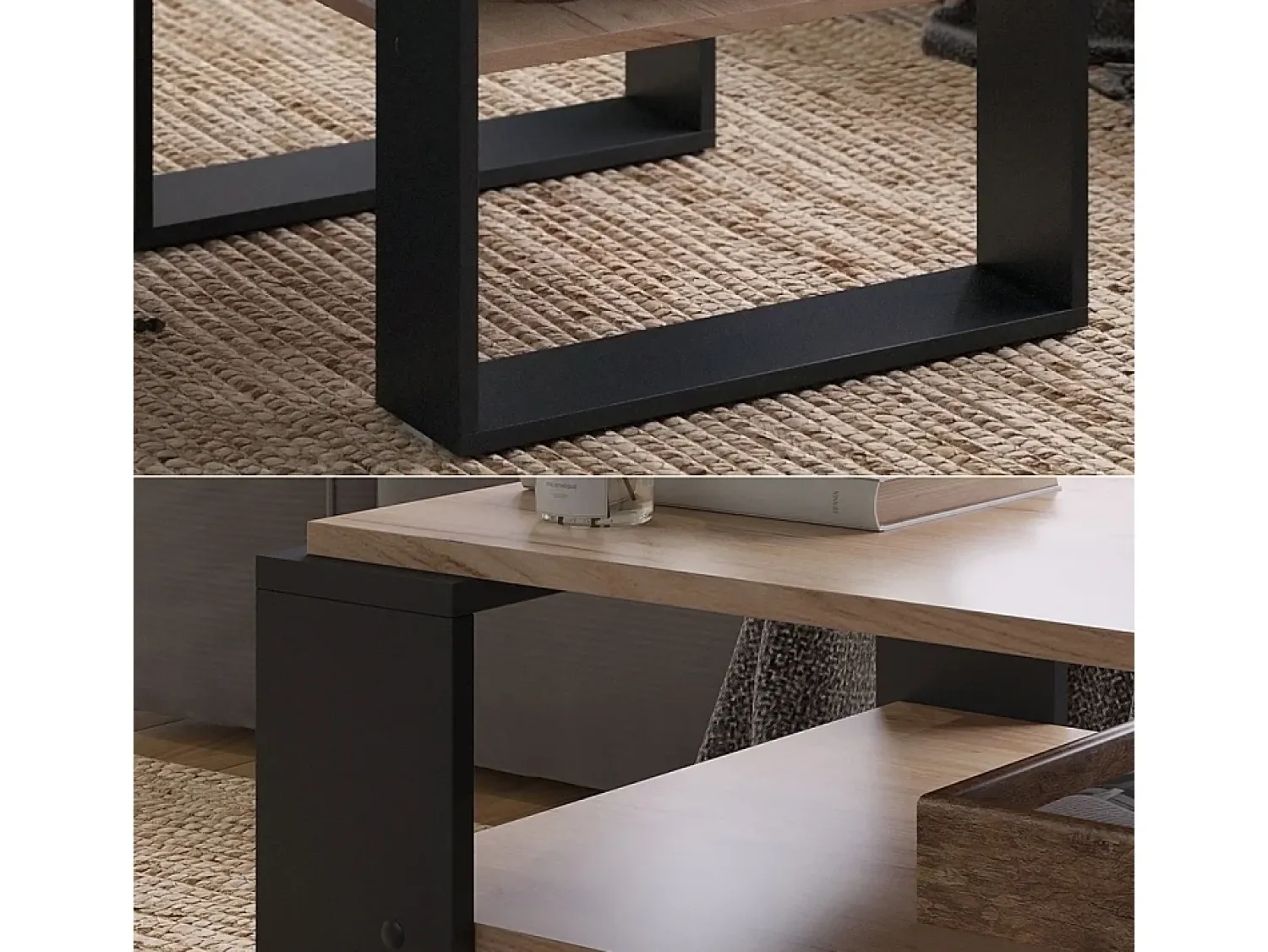 Mesa De Centro|Vicco Mesa de centro carvalho goldkraft 65.6x55.8x46.2 helm Natural escuro