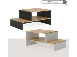 Mesa De Centro*Vicco Mesa de centro carvalho goldkraft/branco 90x55x40 amely Natural escuro