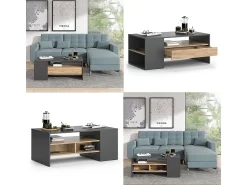 Mesa De Centro|Vicco Mesa de centro carvalho goldkraft 110x60x45.5 fabien Natural escuro