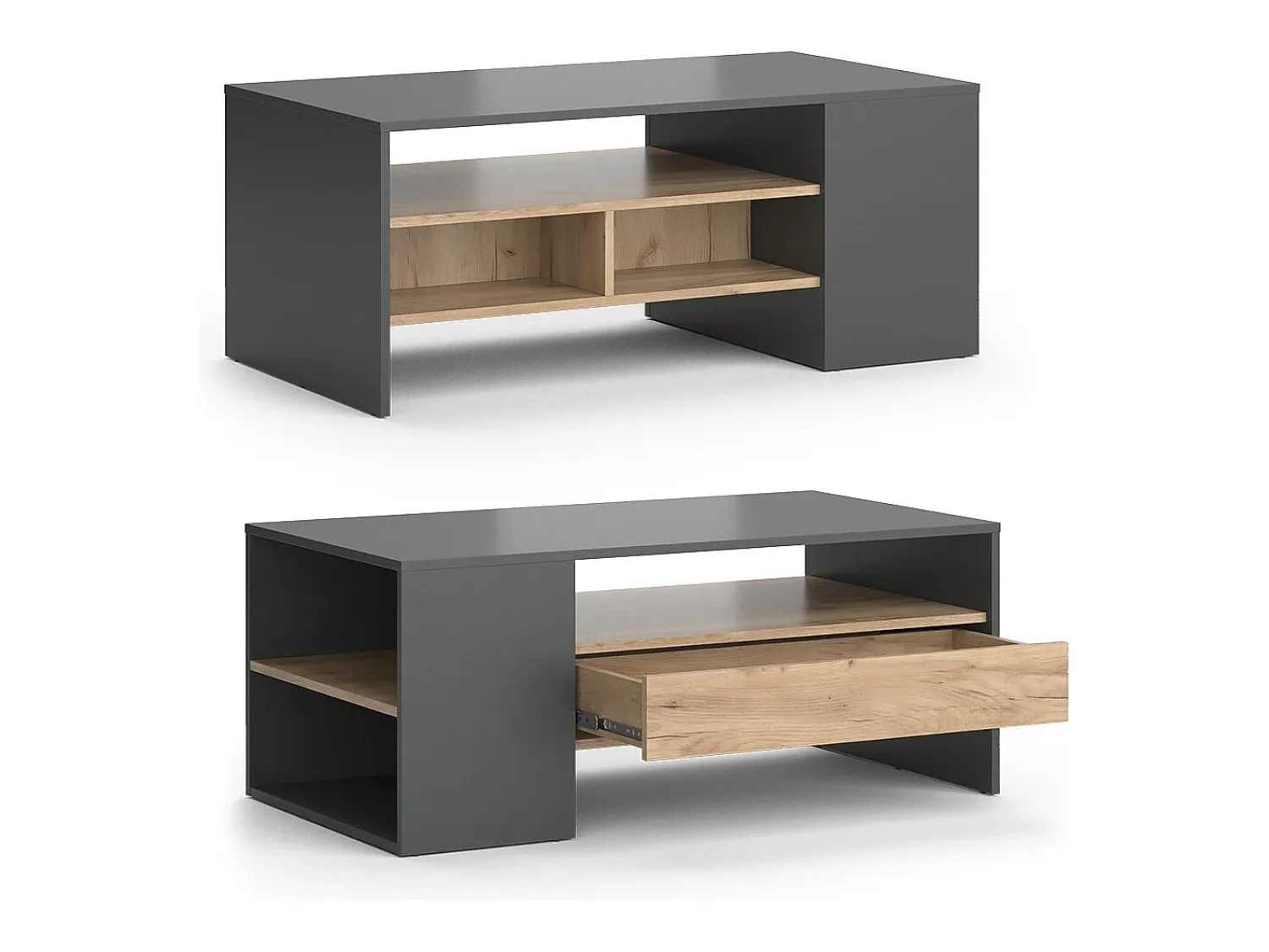 Mesa De Centro|Vicco Mesa de centro carvalho goldkraft 110x60x45.5 fabien Natural escuro
