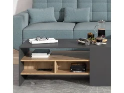 Mesa De Centro|Vicco Mesa de centro carvalho goldkraft 110x60x45.5 fabien Natural escuro