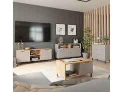 Mesa De Centro*Vicco Mesa de centro carvalho verde/artesanato 90x50x47 marelle Taupe