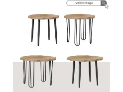 Mesa De Centro|Vicco Mesa de centro carvalho 60x60x2.5 ringo Natural claro