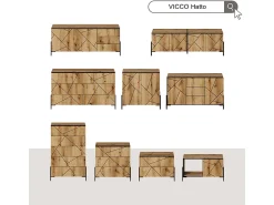 New Vicco Mesa de centro carvalho 90x39.7x50 hatto Natural claro