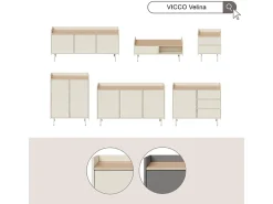 Mesa De Centro|Vicco Mesa de centro cinza 100x50x40 velina Cinzento