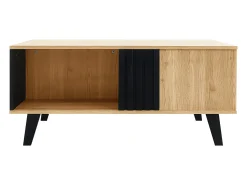 Mesa De Centro*ModernLuxe Mesa de centro com 3 compartimentos - Natural e Preto Preto / Natural claro
