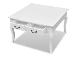 Mesa De Centro| Mesa de centro com 4 gavetas branca PT651903 Branco