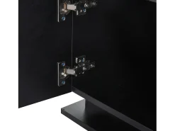 Hauss Spole Mesa de centro com 1 porta e LED, 1 prateleira aberta em vidro temperado, corpo em lacado^ Mesa De Centro