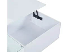 Mesa De Centro* Mesa de centro com altura ajustável, espaço de armazenamento oculto e prateleira, 50 x 100 x 33 cm, branca. Branco