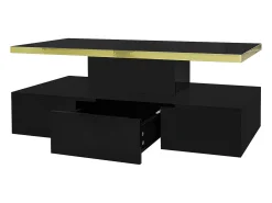 ModernLuxe Mesa de centro com arrumação com LED - aspeto brilhante -^ Mesa De Centro