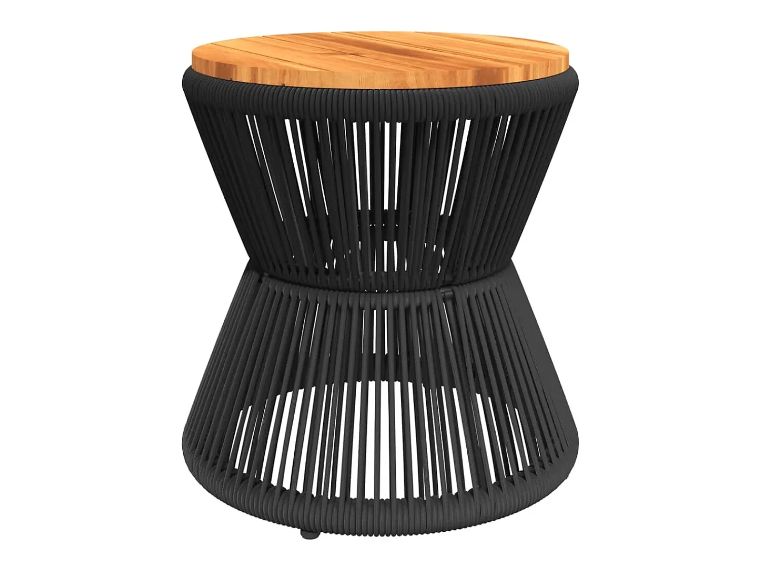 Sale Mesa de centro com base de arame Ø 45x44 cm acácia maciça PT838379 Preto