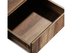 Best Mesa de centro com compartimentos de armazenamento em ambos os lados, mesa de sofá para sala de estar, madeira + cinza escuro Natural escuro