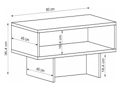 Online Helloshop26 Mesa de centro com espaço de armazenamento 36,4 x 80 x 45 cm /antracite 03_0008468 Branco
