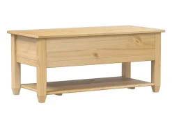 Sale vidaxl Mesa de centro com gavetas Corona 100x48x45 cm pinho maciço Natural claro
