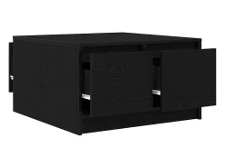 Mesa De Centro*vidaxl Mesa de centro com gavetas 70,5x70x40 cm carvalho Preto