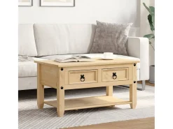 Mesa De Centro* Mesa de centro com gavetas Corona 85x50x45 cm pinho maciço PT238228 Castanho