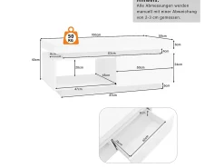 Mesa De Centro|Hauss Spole Mesa de centro com gavetas, 100x50 cm, iluminação LED com comando, superfície lacada a . Branco