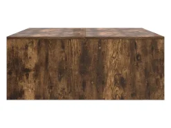 vidaxl Mesa de centro com gavetas 100x100x40 cm carvalho fumado^ Mesa De Centro