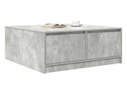 Mesa De Centro*vidaxl Mesa de centro com gavetas 100x100x40 cm -cimento Cinzento