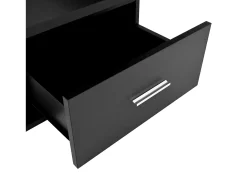 Best Mesa de centro com iluminação LED - Mesa de centro com altura ajustável e uma gaveta - Arrumação aberta - Preto