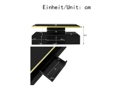 Mesa De Centro* Mesa de centro com iluminação LED, mesa com gavetas, mesa lateral com duas prateleiras, preta Preto