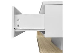 ModernLuxe Mesa de centro com LED - vidro e aglomerado - Natural^ Mesa De Centro