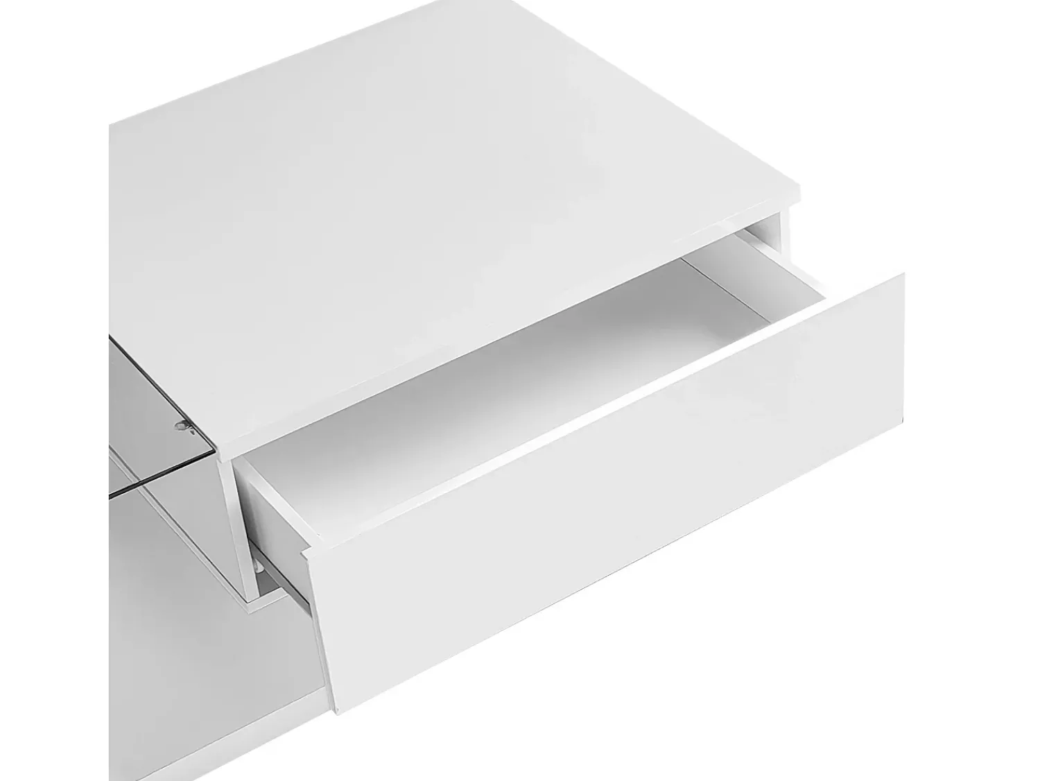 Mesa De Centro|ModernLuxe Mesa de centro com LED - vidro e aglomerado - Branco