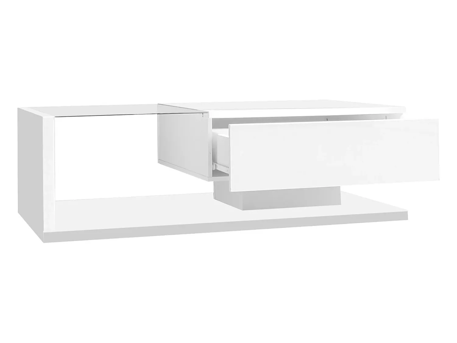 Mesa De Centro|ModernLuxe Mesa de centro com LED - vidro e aglomerado - Branco
