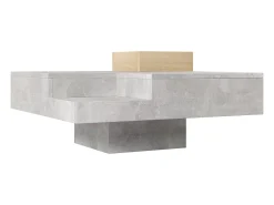 Mesa De Centro*Hauss Spole Mesa de centro com LED e compartimento amovível - Madeira PB - Cinza Cinzento