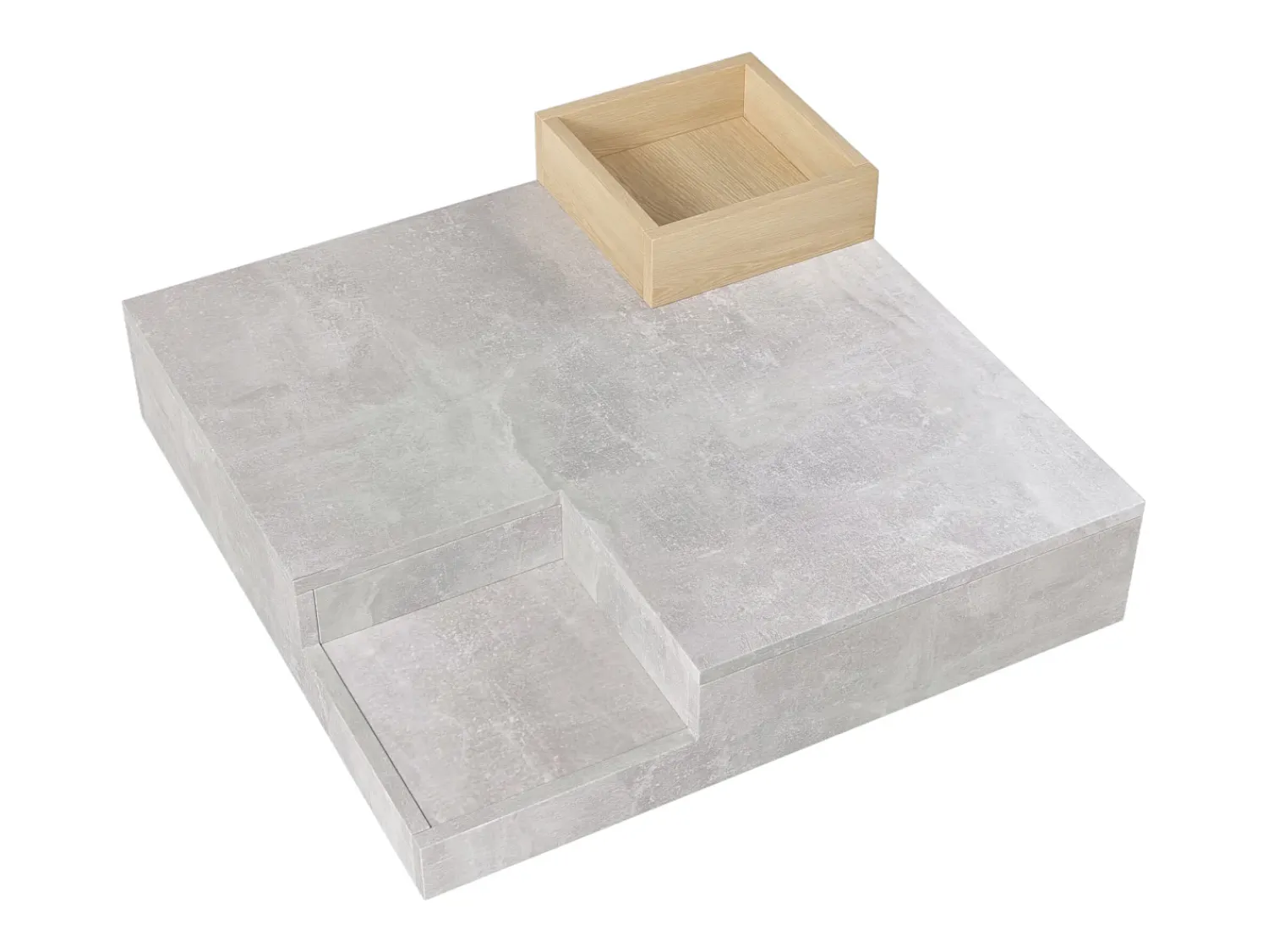 Mesa De Centro*Hauss Spole Mesa de centro com LED e compartimento amovível - Madeira PB - Cinza Cinzento