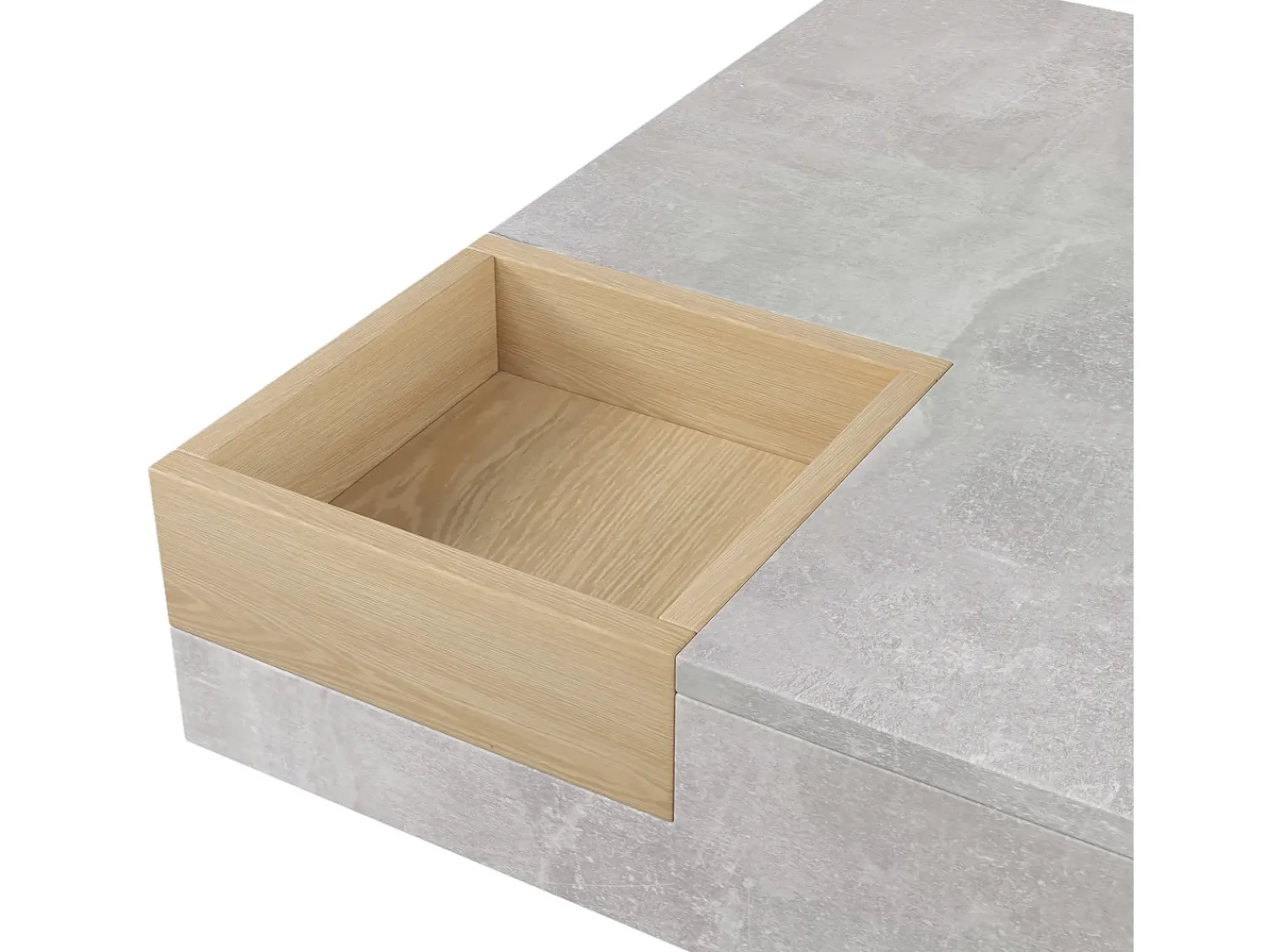 Mesa De Centro*Hauss Spole Mesa de centro com LED e compartimento amovível - Madeira PB - Cinza Cinzento