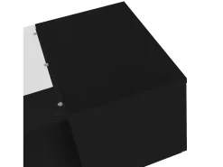 Outlet ModernLuxe Mesa de centro com LED multicolorido - 2 portas basculantes e prateleira em vidro - Preto