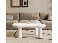 Merax Mesa de centro com LEDs - 98 x 65,5 x 40 cm - com 1 gaveta - em forma de nuvem - MDF -^ Mesa De Centro