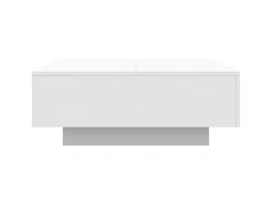 New vidaxl Mesa de centro com luzes LED 80x80x31cm Branco