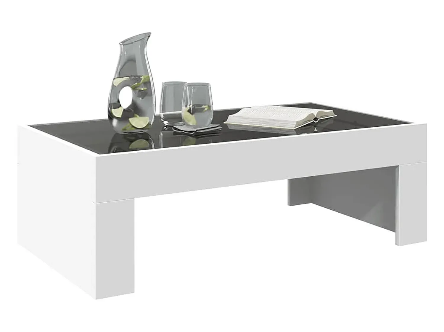 vidaxl Mesa de centro com luzes LED Infinity 90x50x30 cm^ Mesa De Centro
