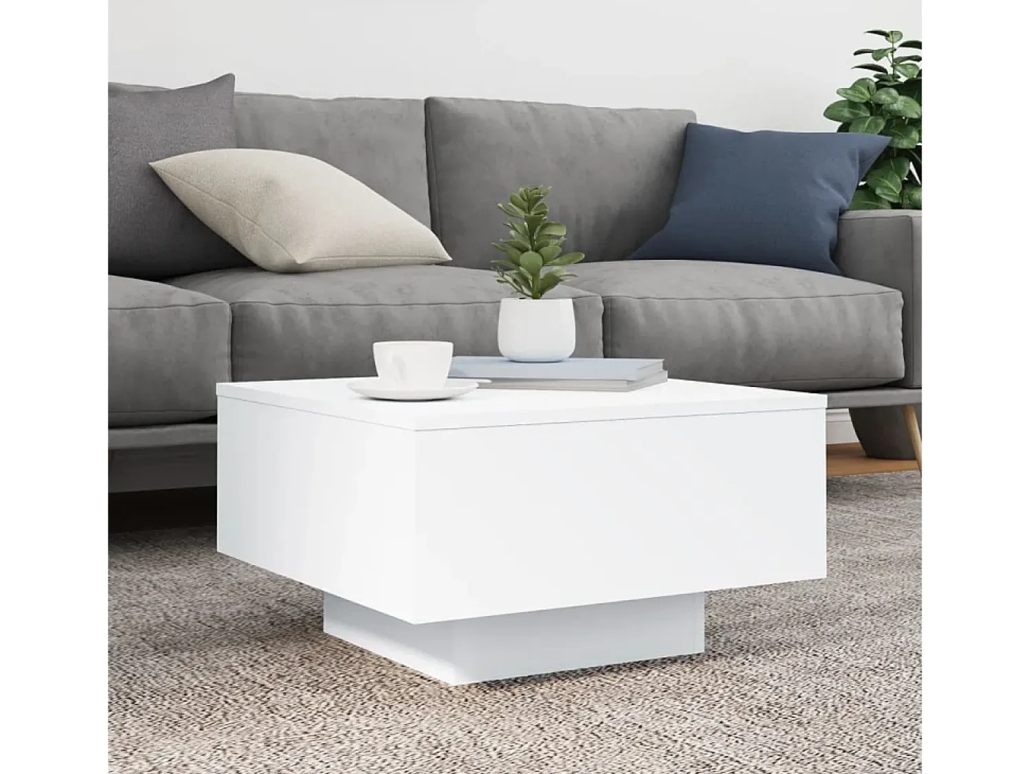 Mesa de centro com luzes LED 55x55x31 cm PT611506^ Mesa De Centro