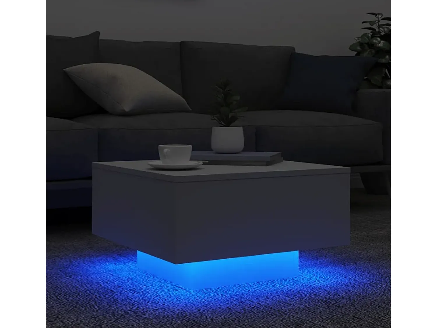Mesa de centro com luzes LED 55x55x31 cm PT611506^ Mesa De Centro